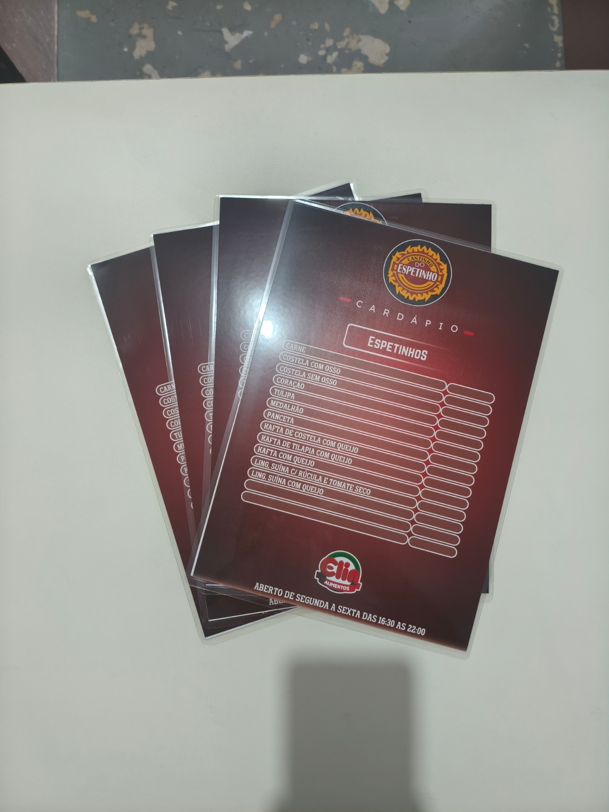Cardápios para Espetaria